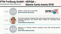 ESTRO-Symposium 2023 - VERIQA - Monte Carlo meets EPID